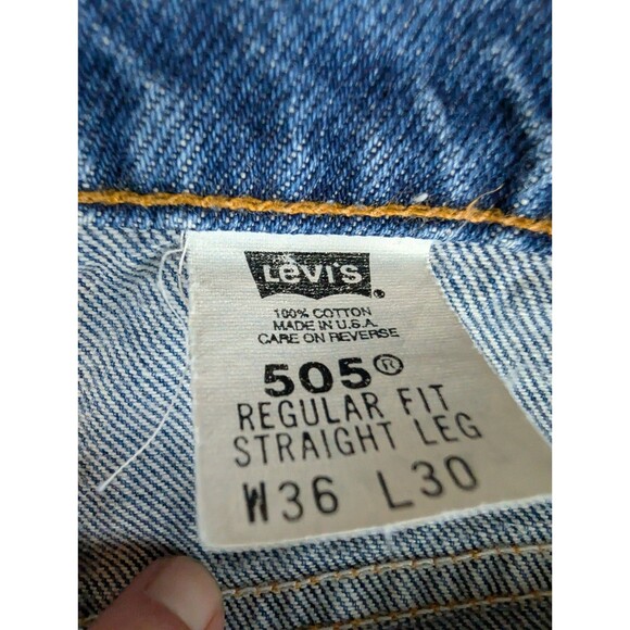 VTG Levi’s 505 Wide Leg Jeans Men’s 36x30 Denim Straight 90s Made in USA - Picture 7 of 7